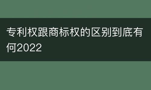 专利权跟商标权的区别到底有何2022