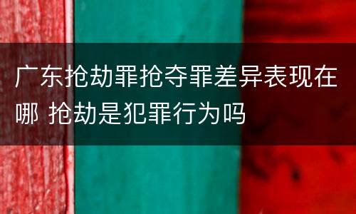 广东抢劫罪抢夺罪差异表现在哪 抢劫是犯罪行为吗