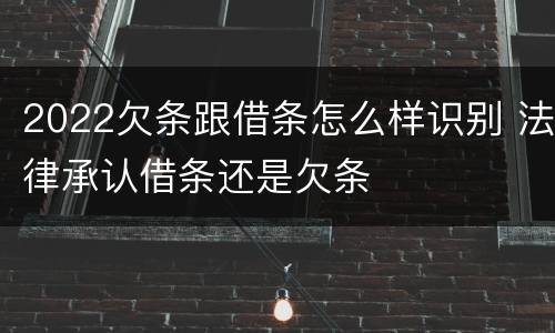 2022欠条跟借条怎么样识别 法律承认借条还是欠条