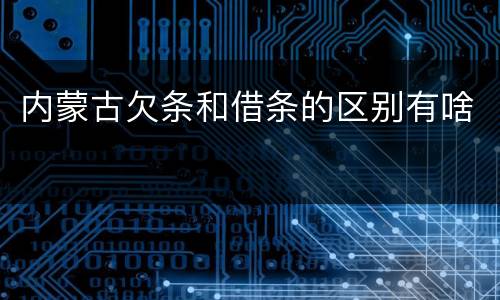 内蒙古欠条和借条的区别有啥