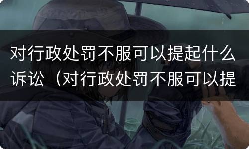 对行政处罚不服可以提起什么诉讼（对行政处罚不服可以提起什么诉讼请求）