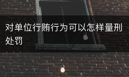 对单位行贿行为可以怎样量刑处罚