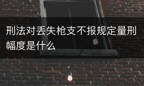 刑法对丢失枪支不报规定量刑幅度是什么