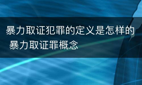 暴力取证犯罪的定义是怎样的 暴力取证罪概念