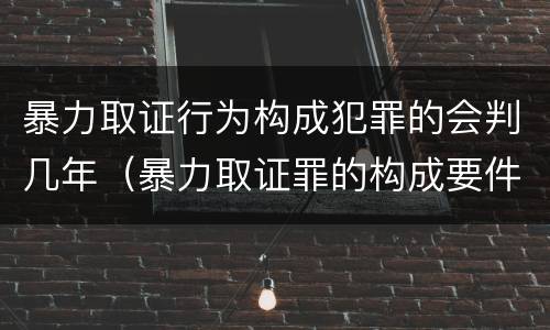 暴力取证行为构成犯罪的会判几年（暴力取证罪的构成要件）