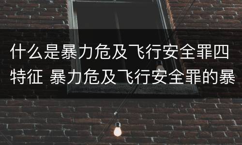 什么是暴力危及飞行安全罪四特征 暴力危及飞行安全罪的暴力行为的对象是