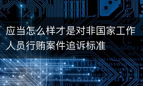 应当怎么样才是对非国家工作人员行贿案件追诉标准
