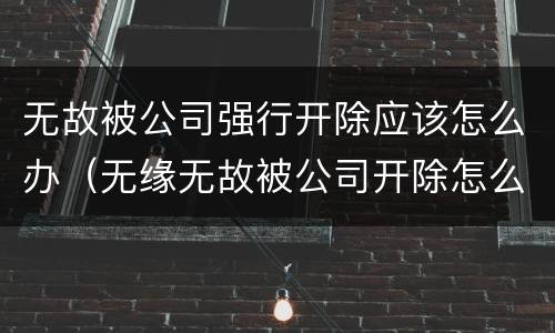 无故被公司强行开除应该怎么办（无缘无故被公司开除怎么办）