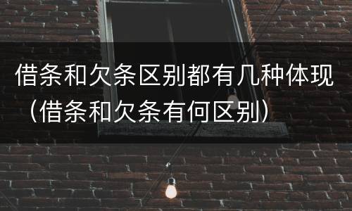 借条和欠条区别都有几种体现（借条和欠条有何区别）