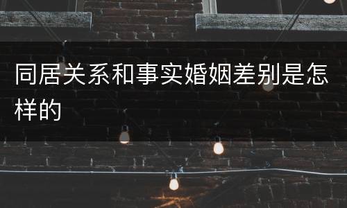 同居关系和事实婚姻差别是怎样的