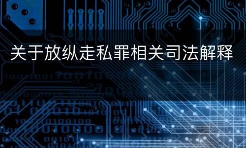 关于放纵走私罪相关司法解释