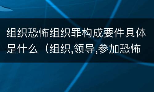 组织恐怖组织罪构成要件具体是什么（组织,领导,参加恐怖组织罪的构成要件）