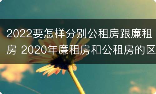 2022要怎样分别公租房跟廉租房 2020年廉租房和公租房的区别