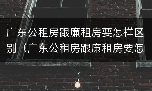 广东公租房跟廉租房要怎样区别（广东公租房跟廉租房要怎样区别呢）