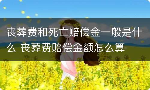 丧葬费和死亡赔偿金一般是什么 丧葬费赔偿金额怎么算