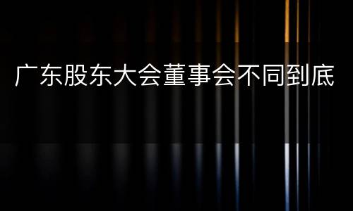 广东股东大会董事会不同到底