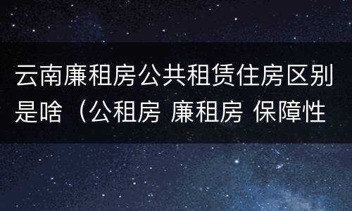 云南廉租房公共租赁住房区别是啥（公租房 廉租房 保障性住房区别）