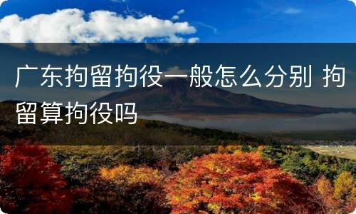 广东拘留拘役一般怎么分别 拘留算拘役吗