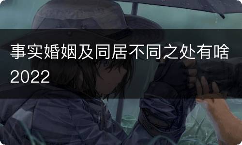 事实婚姻及同居不同之处有啥2022