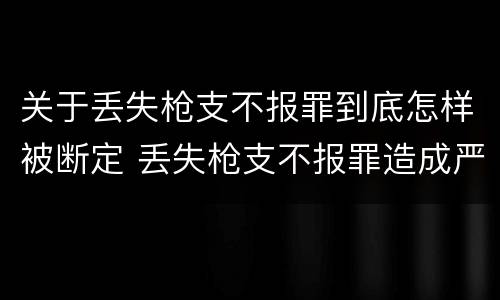关于丢失枪支不报罪到底怎样被断定 丢失枪支不报罪造成严重后果