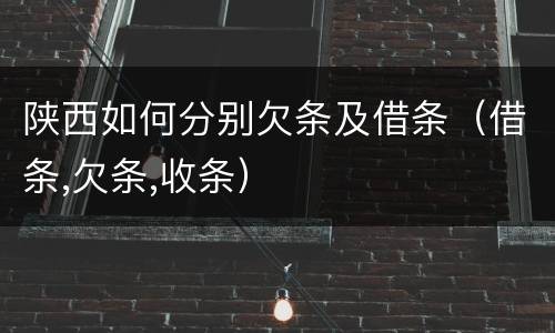 陕西如何分别欠条及借条（借条,欠条,收条）