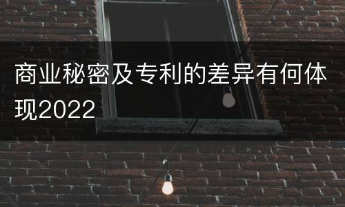 商业秘密及专利的差异有何体现2022