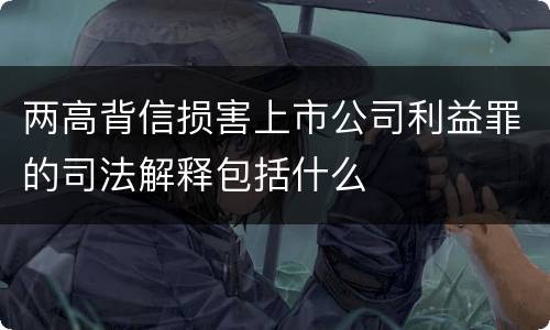 两高背信损害上市公司利益罪的司法解释包括什么