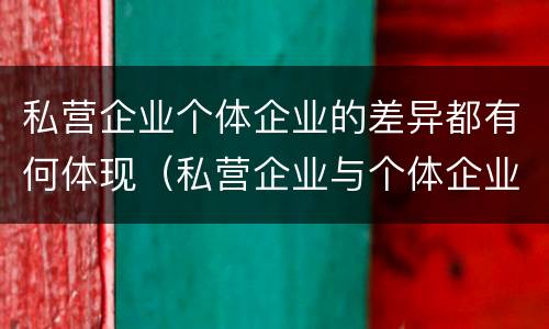 私营企业个体企业的差异都有何体现（私营企业与个体企业）