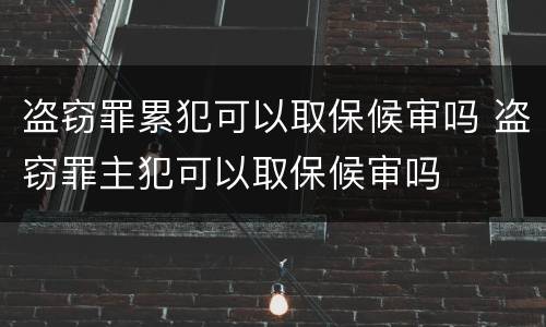 盗窃罪累犯可以取保候审吗 盗窃罪主犯可以取保候审吗