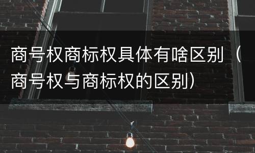 商号权商标权具体有啥区别（商号权与商标权的区别）