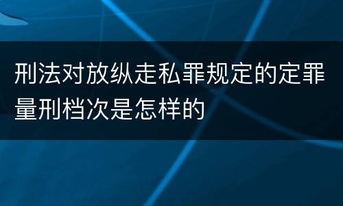 刑法对放纵走私罪规定的定罪量刑档次是怎样的