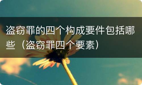 盗窃罪的四个构成要件包括哪些（盗窃罪四个要素）