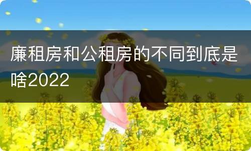 廉租房和公租房的不同到底是啥2022