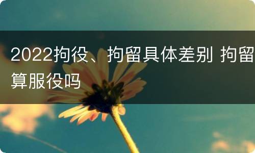 2022拘役、拘留具体差别 拘留算服役吗