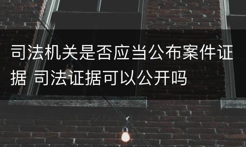 司法机关是否应当公布案件证据 司法证据可以公开吗