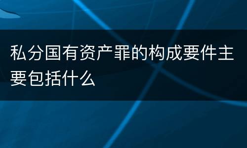 私分国有资产罪的构成要件主要包括什么