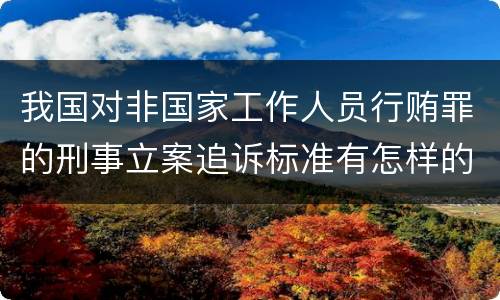 我国对非国家工作人员行贿罪的刑事立案追诉标准有怎样的规定