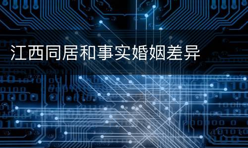 江西同居和事实婚姻差异