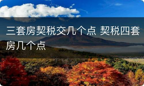 三套房契税交几个点 契税四套房几个点