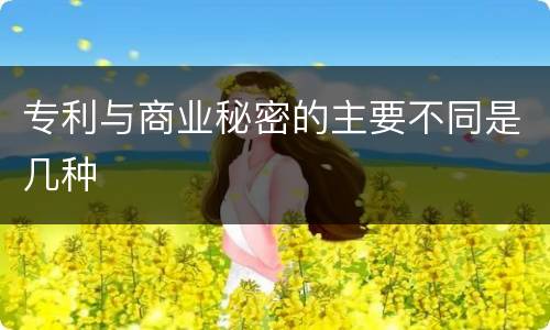 专利与商业秘密的主要不同是几种
