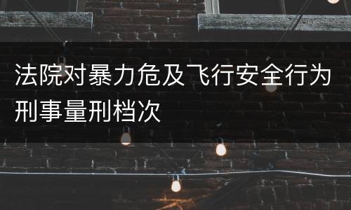 法院对暴力危及飞行安全行为刑事量刑档次