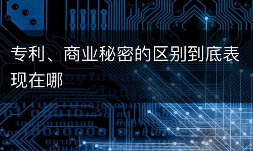 专利、商业秘密的区别到底表现在哪