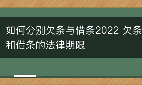 如何分别欠条与借条2022 欠条和借条的法律期限