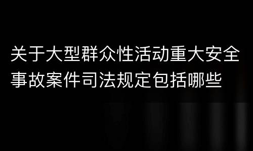关于大型群众性活动重大安全事故案件司法规定包括哪些