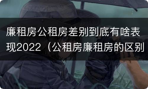 廉租房公租房差别到底有啥表现2022（公租房廉租房的区别）