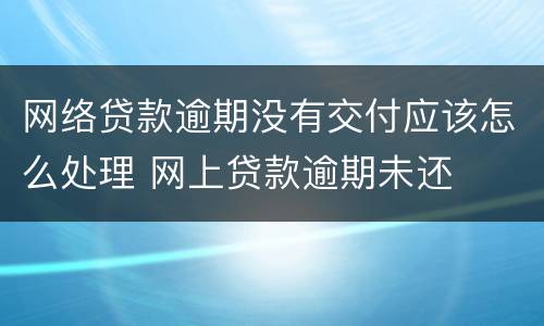 网络贷款逾期没有交付应该怎么处理 网上贷款逾期未还