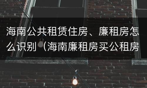 海南公共租赁住房、廉租房怎么识别（海南廉租房买公租房后悔了）