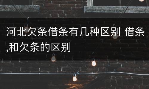 河北欠条借条有几种区别 借条,和欠条的区别