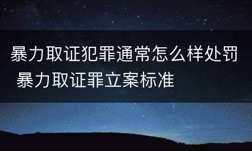 暴力取证犯罪通常怎么样处罚 暴力取证罪立案标准