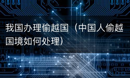 我国办理偷越国（中国人偷越国境如何处理）